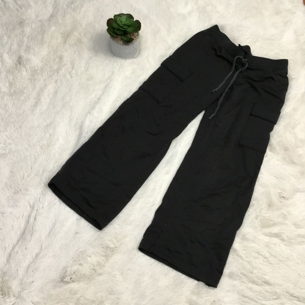 Theory Black Wide-Leg Cargo Athletic Pants Size Small